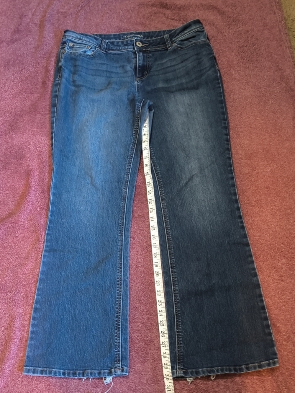 Women's Blue Flare Jeans - Classic Wide Leg